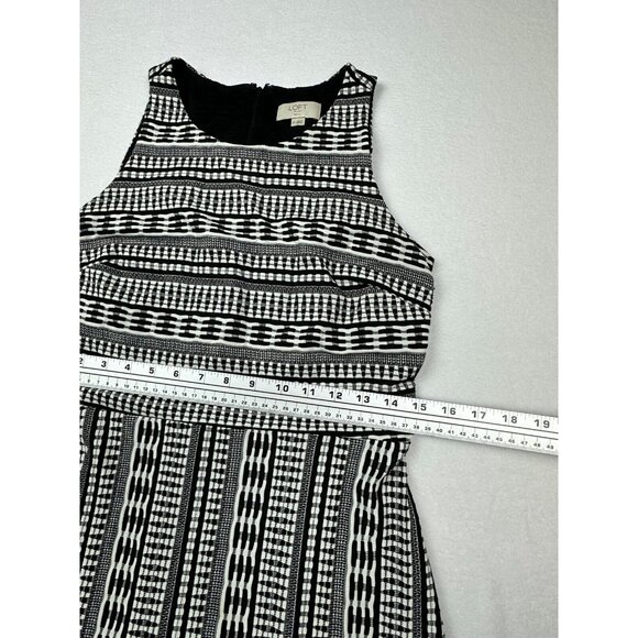 LOFT Outlet Petite Womens Black And White size 6P‎ Woven Pattern Dress - Picture 6 of 14